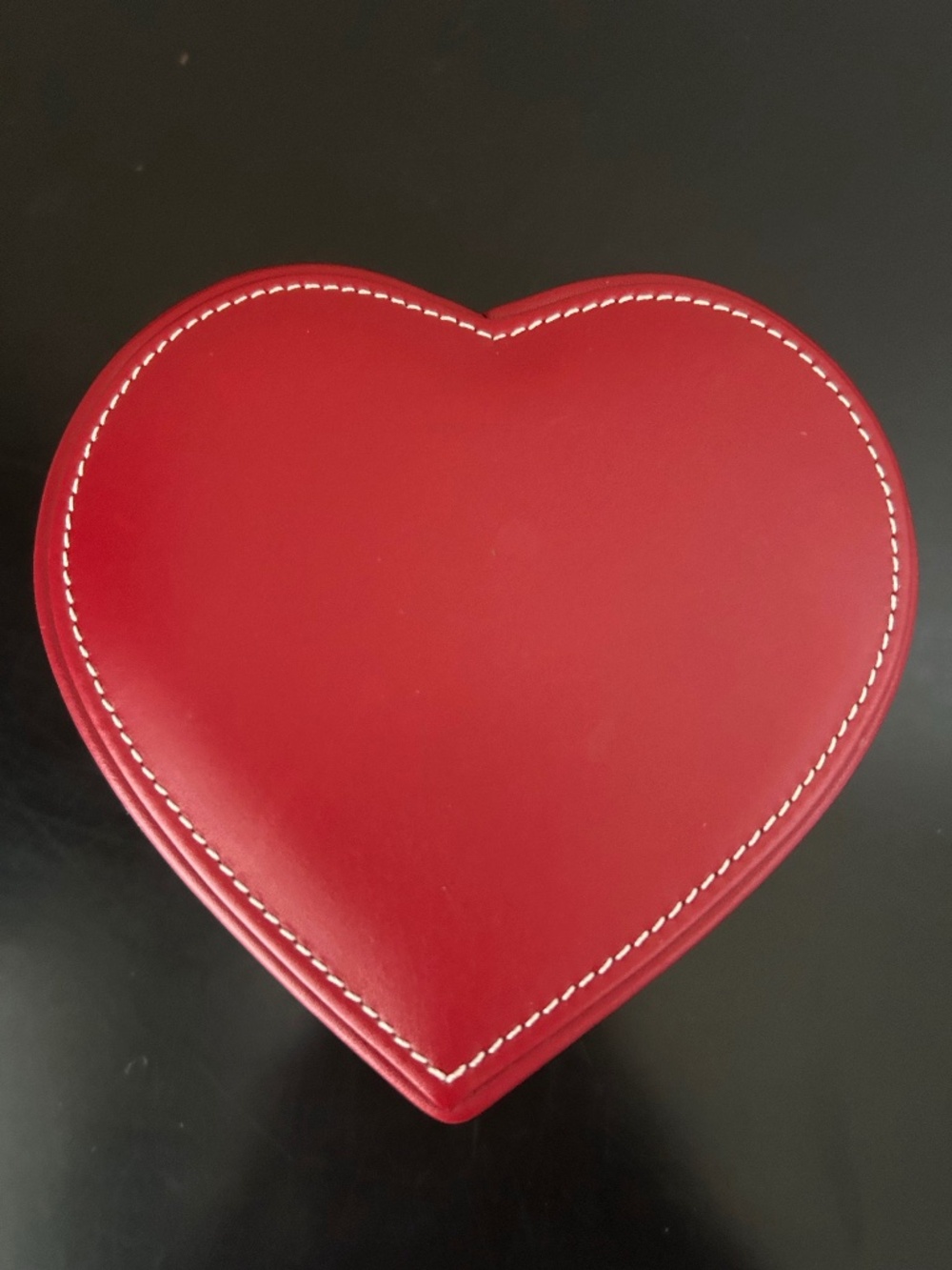 Coach Red Leather Heart-Shaped Jewelry Box. NWOT. Vintage